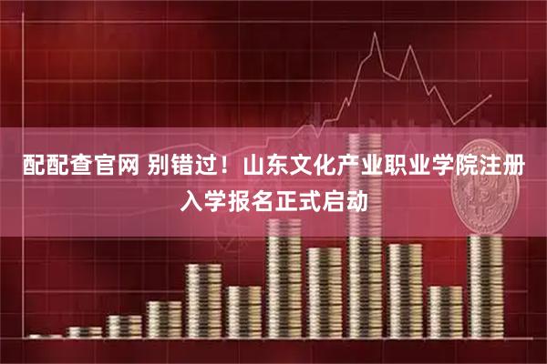 配配查官网 别错过！山东文化产业职业学院注册入学报名正式启动